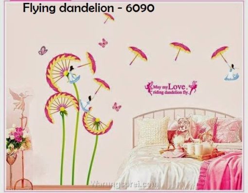 Wall Sticker Flying Dandelion uk.90x60